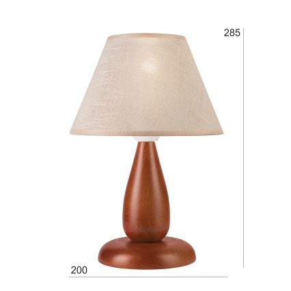 Stolní lampa PERA 1xE27/60W/230V hnědá/buk