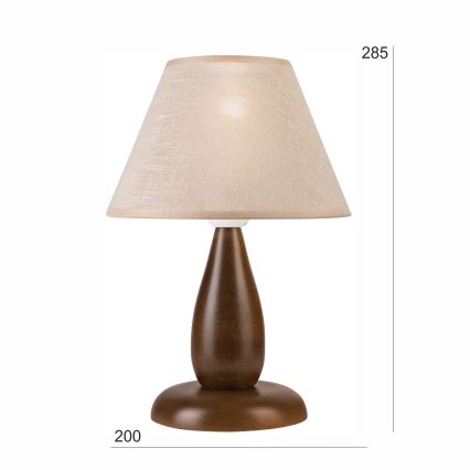 Stolní lampa PERA 1xE27/60W/230V tmavě hnědá/buk