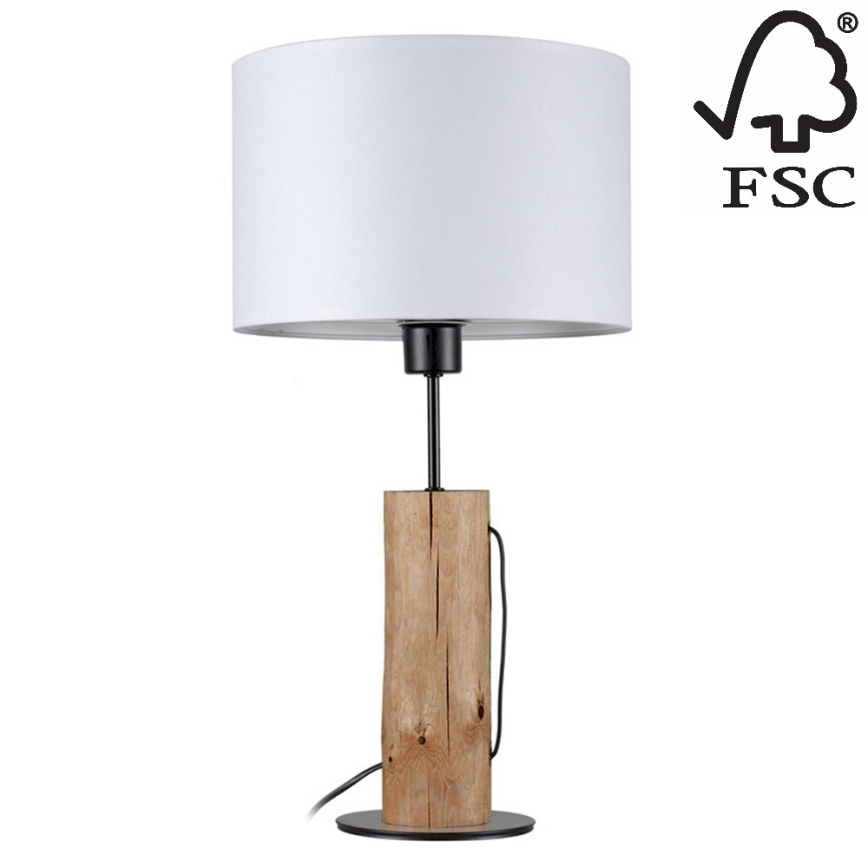 Stolní lampa PINO 1xE27/40W/230V borovice – FSC certifikováno