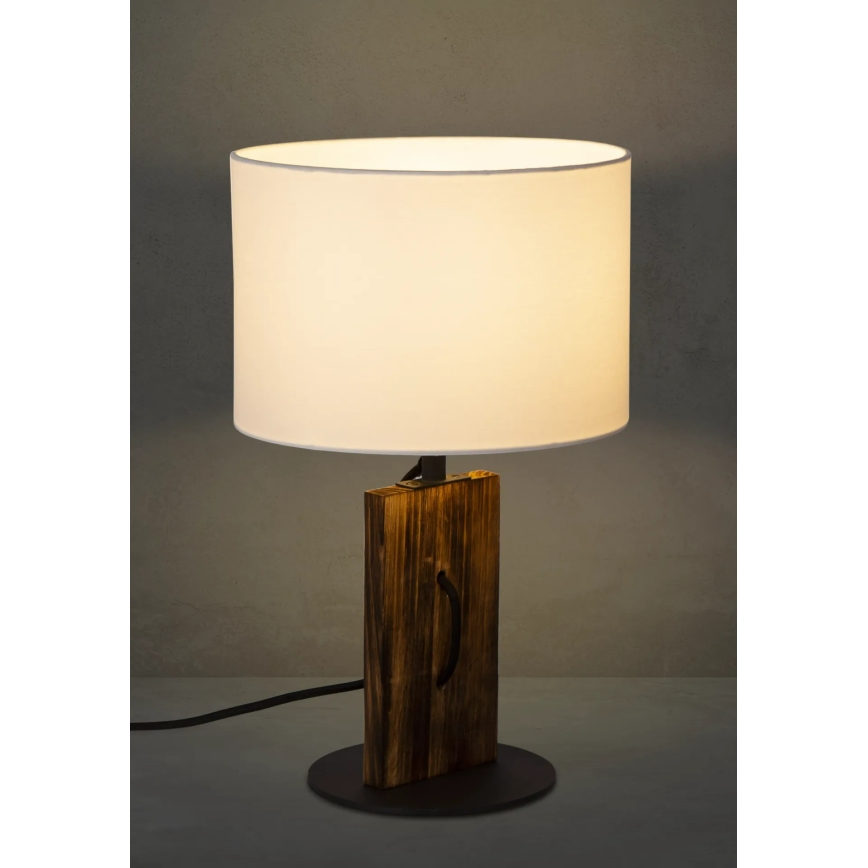 Stolní lampa PINUS 1xE27/40W/230V bílá/dřevo