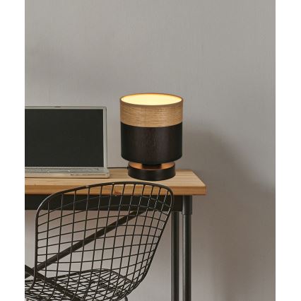 Stolní lampa PORTO 1xE27/60W/230V černá/hnědá