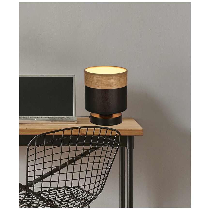 Stolní lampa PORTO 1xE27/60W/230V černá/hnědá