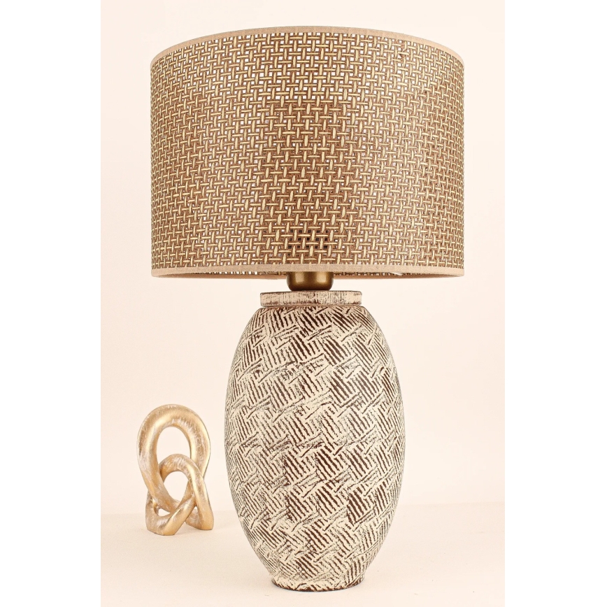 Stolní lampa RAMZES 1xE27/40W/230V béžová