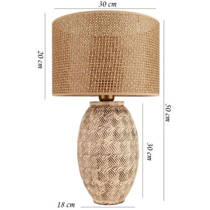 Stolní lampa RAMZES 1xE27/40W/230V béžová