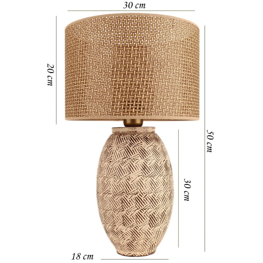 Stolní lampa RAMZES 1xE27/40W/230V béžová