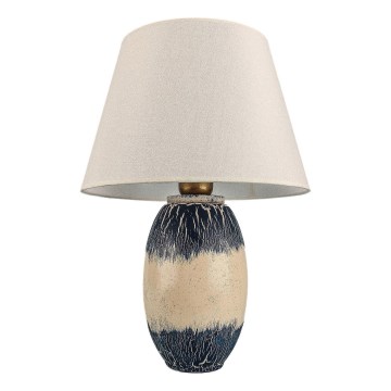 Stolní lampa RAMZES 1xE27/40W/230V béžová/modrá
