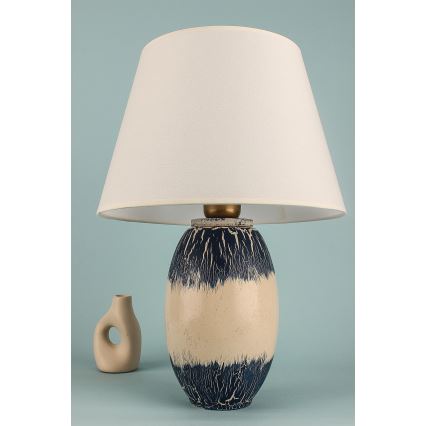 Stolní lampa RAMZES 1xE27/40W/230V béžová/modrá