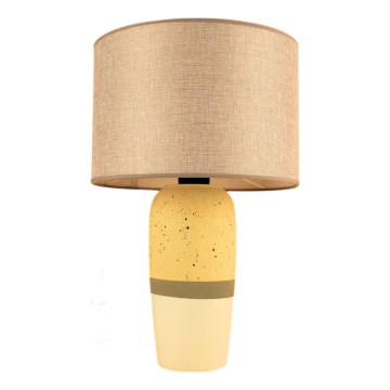 Stolní lampa RAMZES 1xE27/40W/230V béžová/žlutá