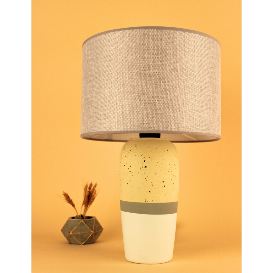 Stolní lampa RAMZES 1xE27/40W/230V béžová/žlutá