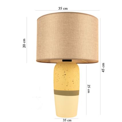 Stolní lampa RAMZES 1xE27/40W/230V béžová/žlutá