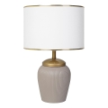 Stolní lampa RAMZES 1xE27/40W/230V bílá/béžová