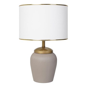 Stolní lampa RAMZES 1xE27/40W/230V bílá/béžová
