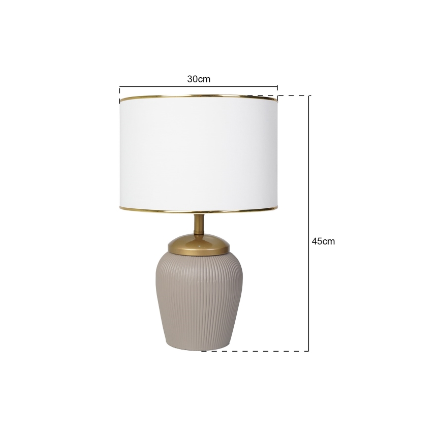 Stolní lampa RAMZES 1xE27/40W/230V bílá/béžová
