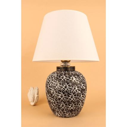 Stolní lampa RAMZES 1xE27/40W/230V bílá/černá