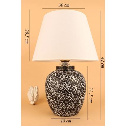 Stolní lampa RAMZES 1xE27/40W/230V bílá/černá