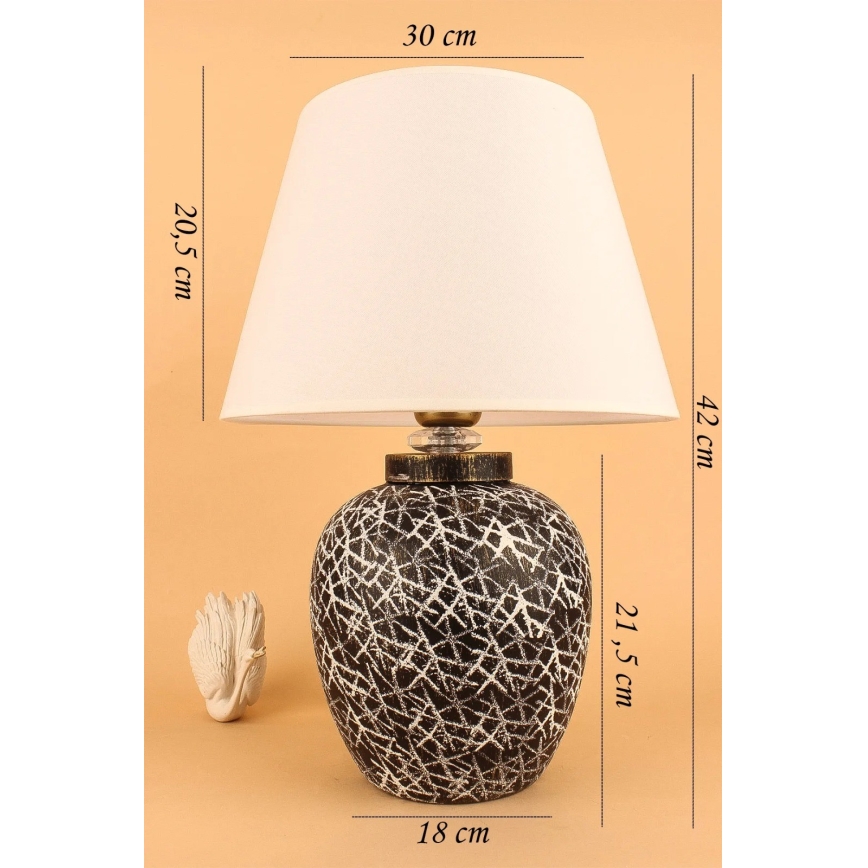 Stolní lampa RAMZES 1xE27/40W/230V bílá/černá