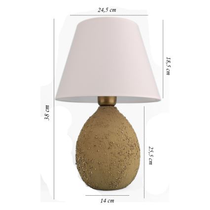 Stolní lampa RAMZES 1xE27/40W/230V bílá/hnědá