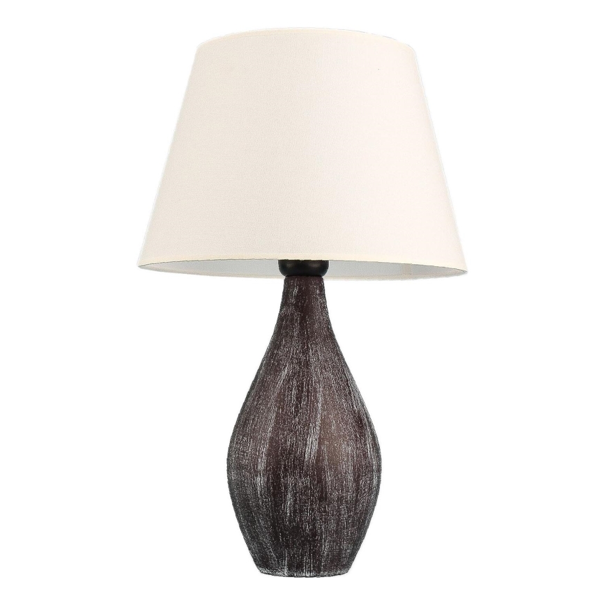 Stolní lampa RAMZES 1xE27/40W/230V bílá/hnědá
