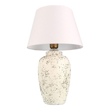 Stolní lampa RAMZES 1xE27/40W/230V bílá/krémová