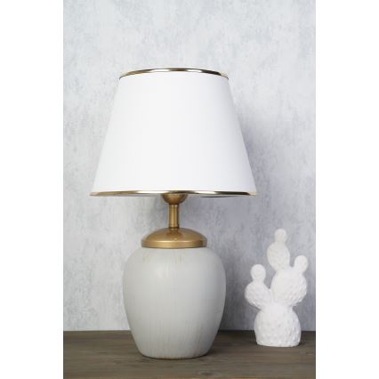 Stolní lampa RAMZES 1xE27/40W/230V bílá/šedá