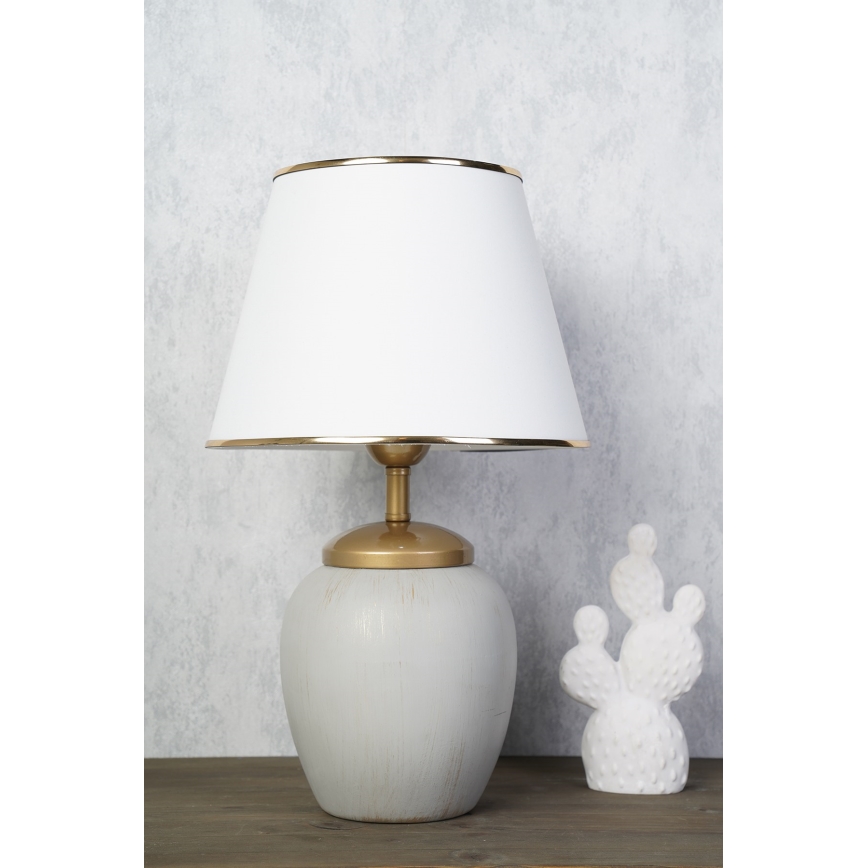 Stolní lampa RAMZES 1xE27/40W/230V bílá/šedá