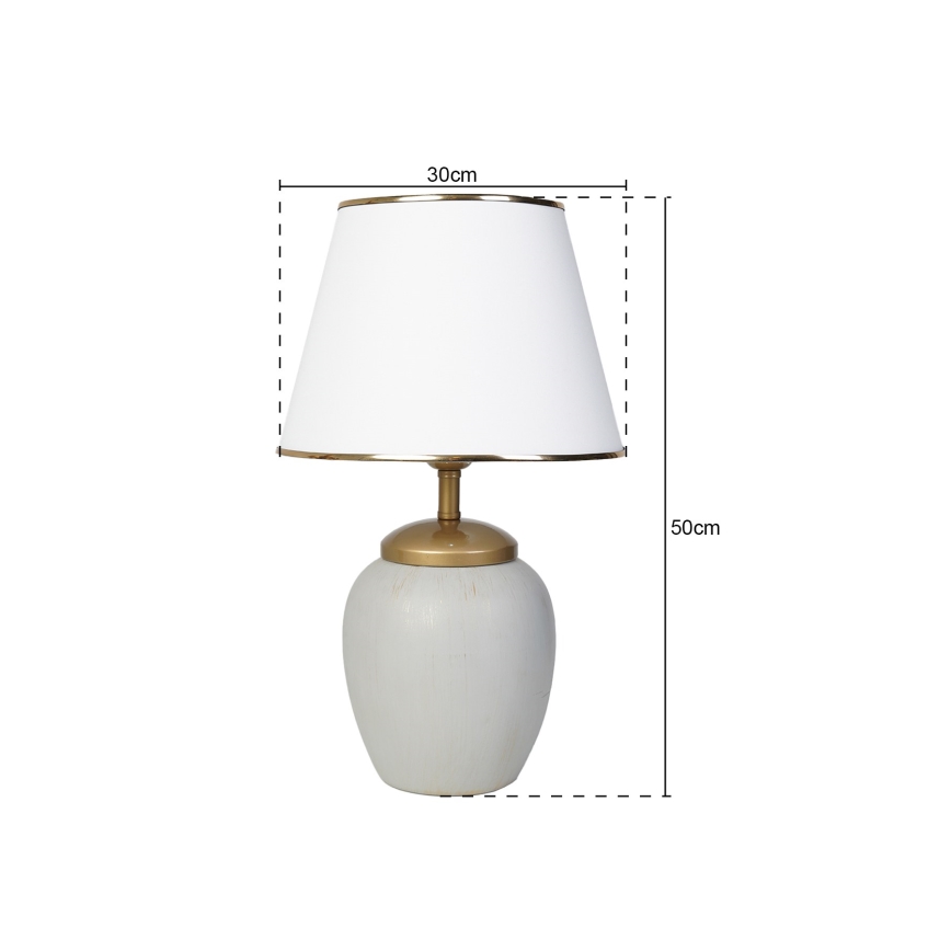 Stolní lampa RAMZES 1xE27/40W/230V bílá/šedá