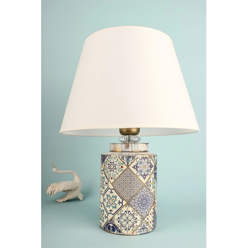 Stolní lampa RAMZES 1xE27/40W/230V bílá/šedá