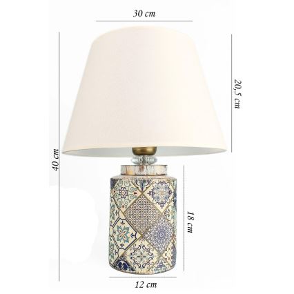 Stolní lampa RAMZES 1xE27/40W/230V bílá/šedá