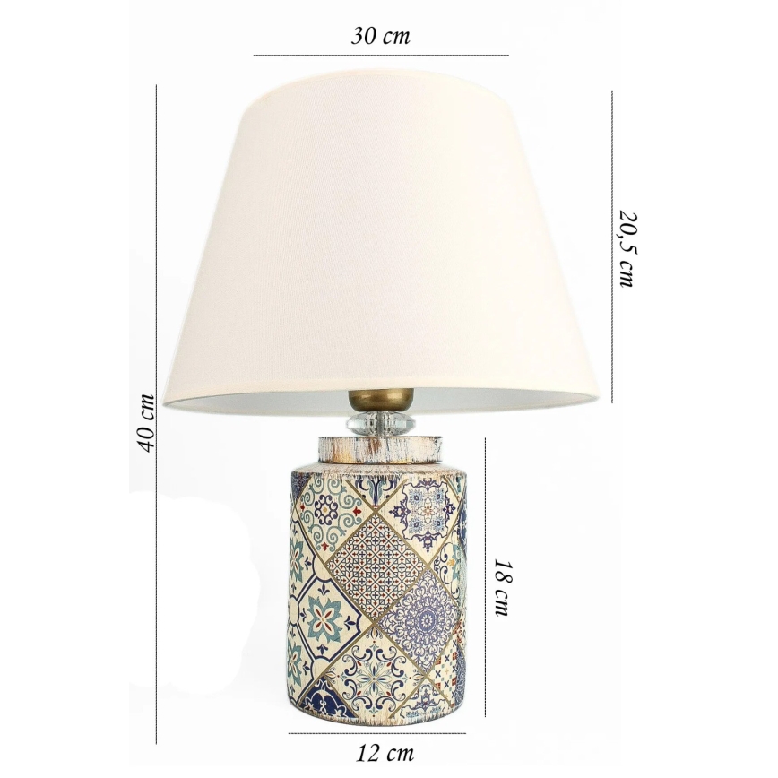 Stolní lampa RAMZES 1xE27/40W/230V bílá/šedá