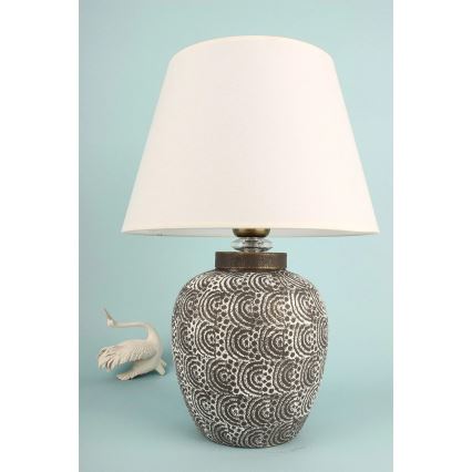 Stolní lampa RAMZES 1xE27/40W/230V bílá/šedá