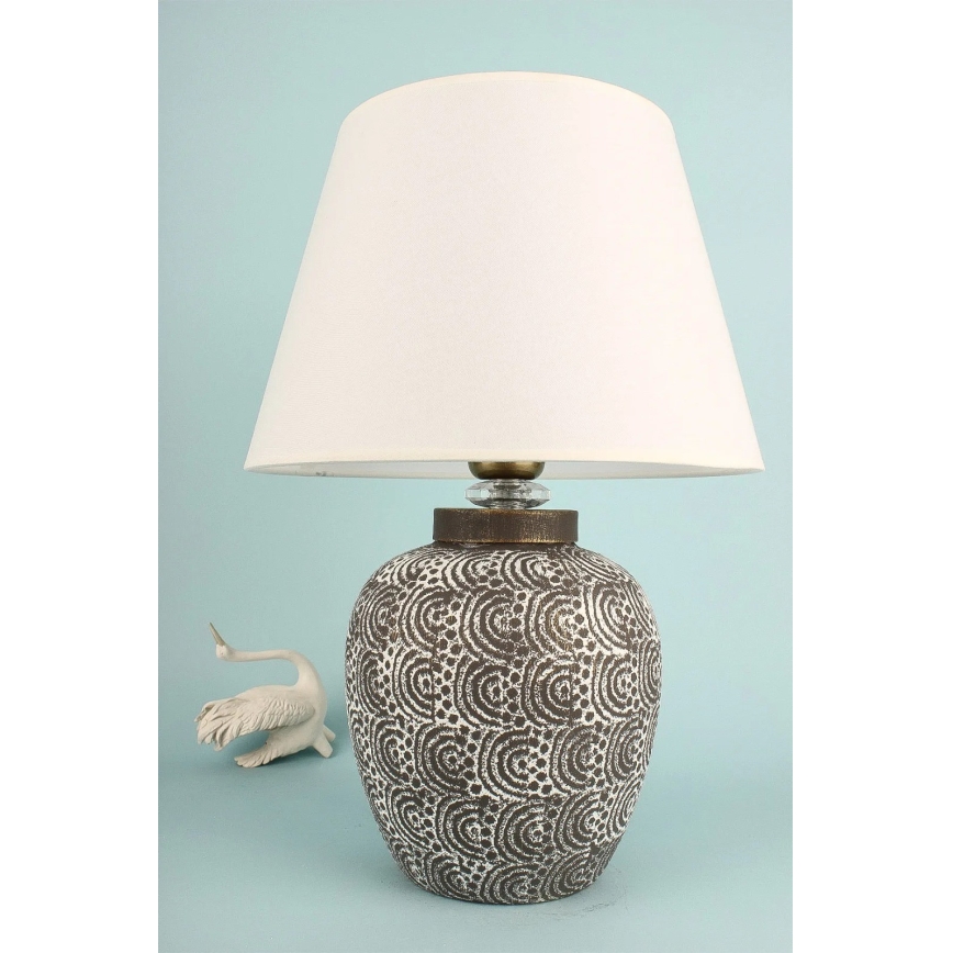 Stolní lampa RAMZES 1xE27/40W/230V bílá/šedá