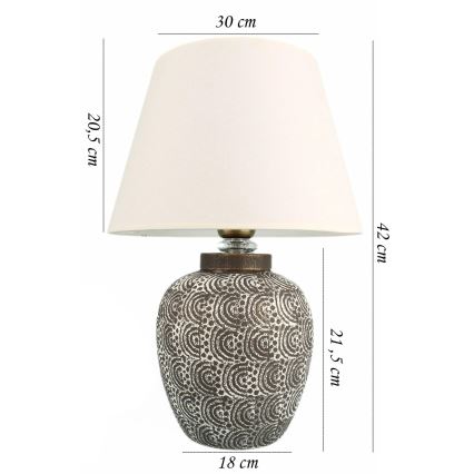 Stolní lampa RAMZES 1xE27/40W/230V bílá/šedá