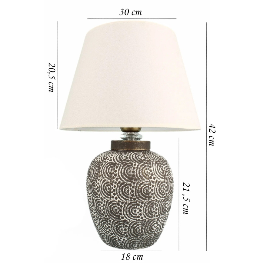 Stolní lampa RAMZES 1xE27/40W/230V bílá/šedá