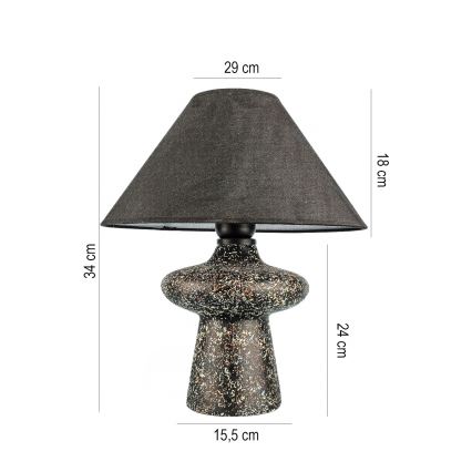 Stolní lampa RAMZES 1xE27/40W/230V černá