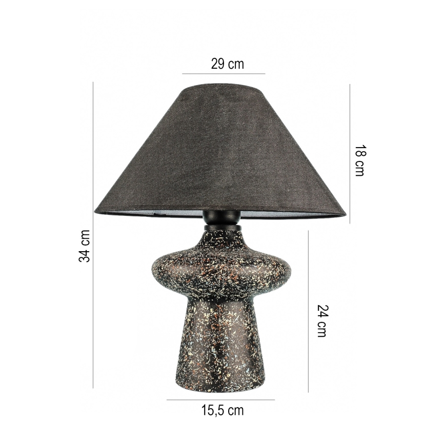 Stolní lampa RAMZES 1xE27/40W/230V černá