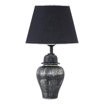 Stolní lampa RAMZES 1xE27/40W/230V černá/stříbrná