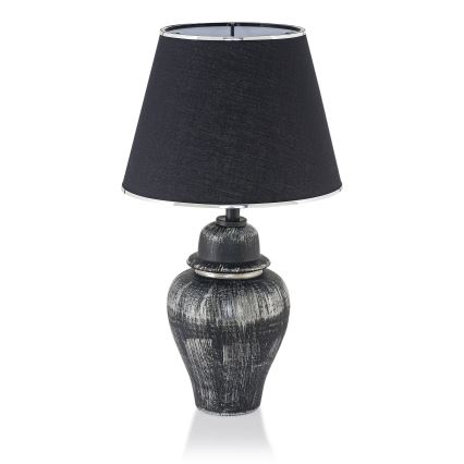 Stolní lampa RAMZES 1xE27/40W/230V černá/stříbrná