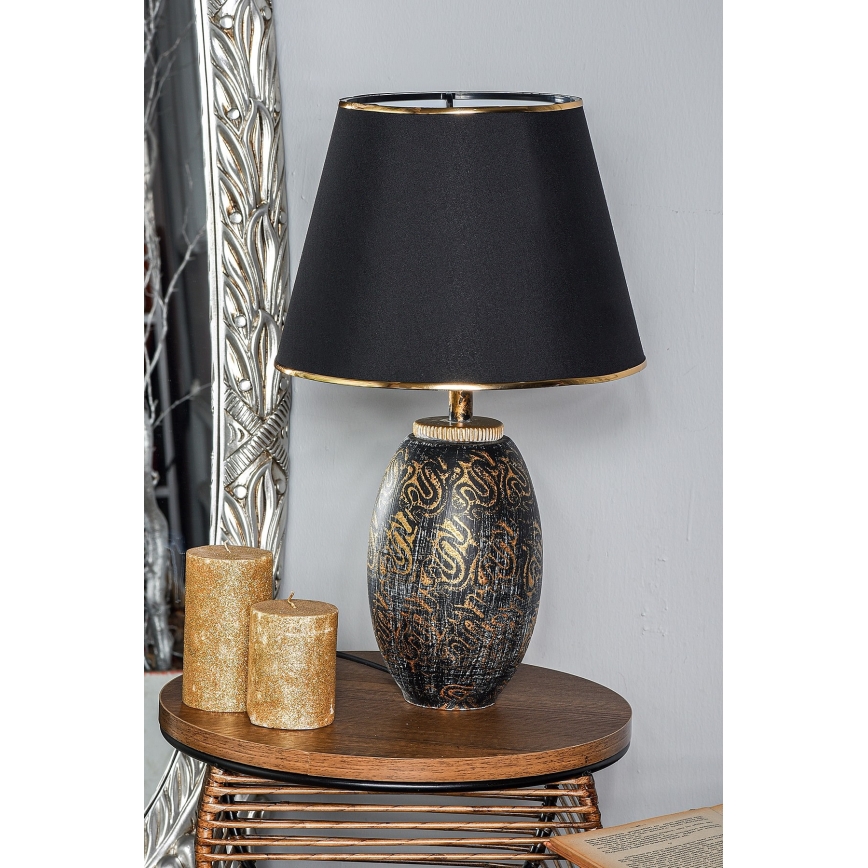 Stolní lampa RAMZES 1xE27/40W/230V černá/zlatá