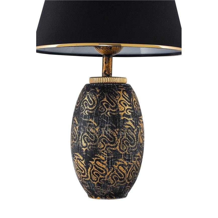 Stolní lampa RAMZES 1xE27/40W/230V černá/zlatá