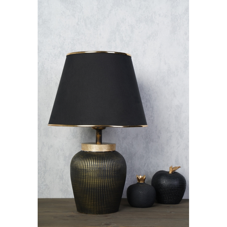 Stolní lampa RAMZES 1xE27/40W/230V černá/zlatá