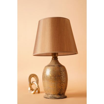 Stolní lampa RAMZES 1xE27/40W/230V hnědá