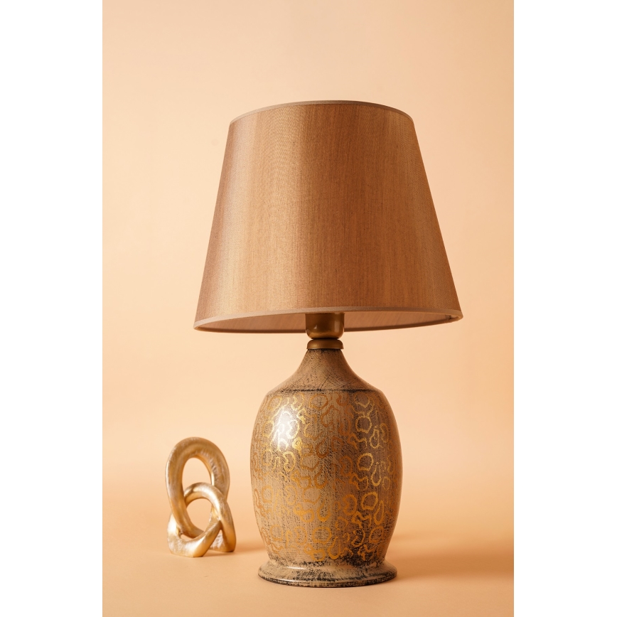 Stolní lampa RAMZES 1xE27/40W/230V hnědá