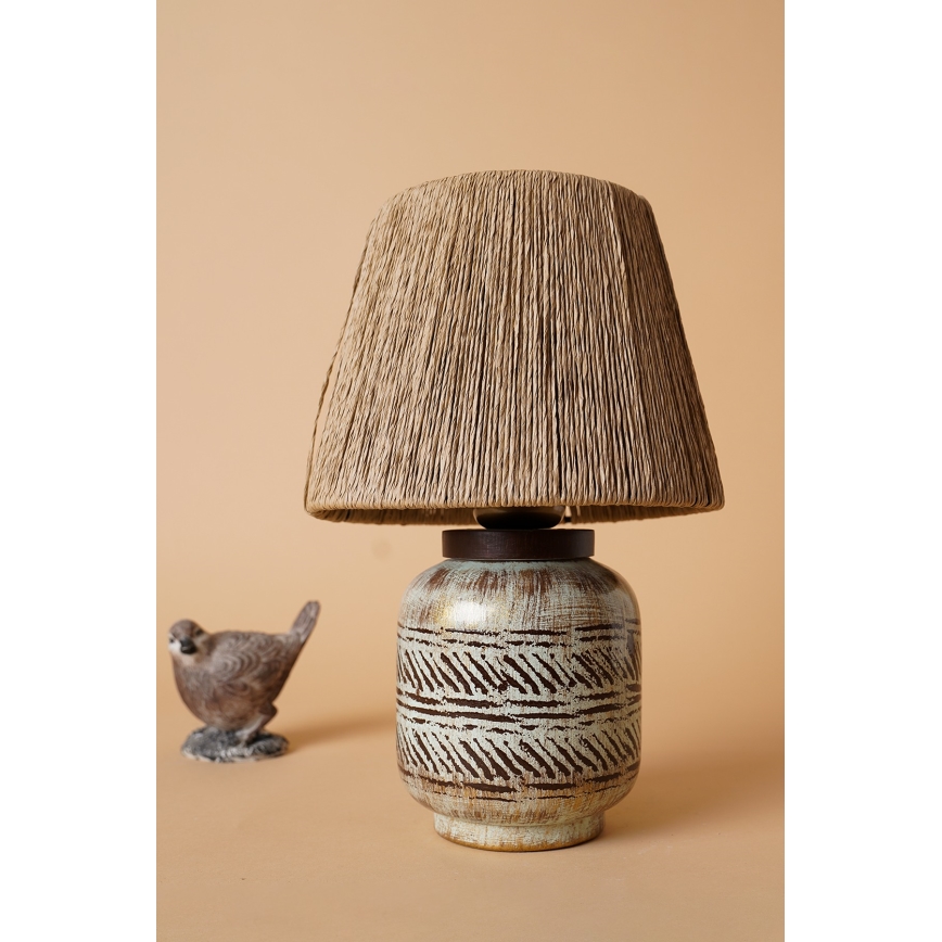 Stolní lampa RAMZES 1xE27/40W/230V hnědá