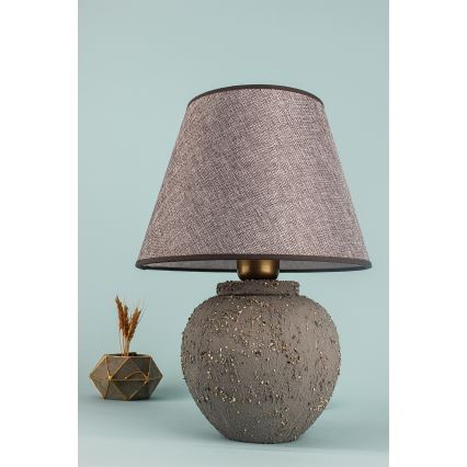 Stolní lampa RAMZES 1xE27/40W/230V hnědá