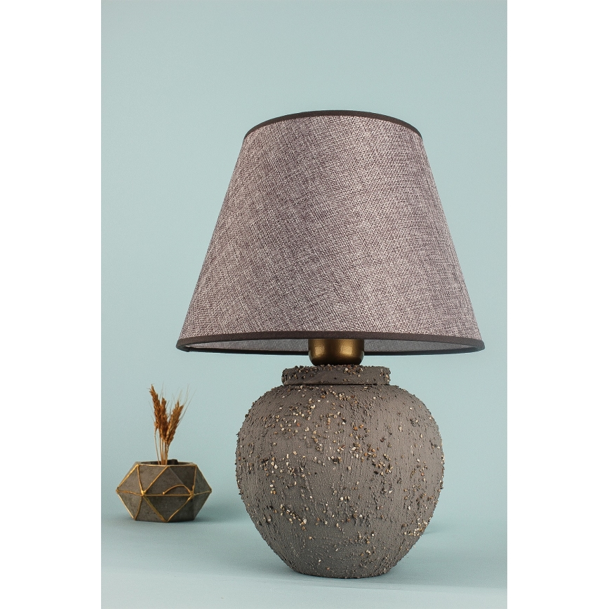 Stolní lampa RAMZES 1xE27/40W/230V hnědá