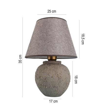 Stolní lampa RAMZES 1xE27/40W/230V hnědá