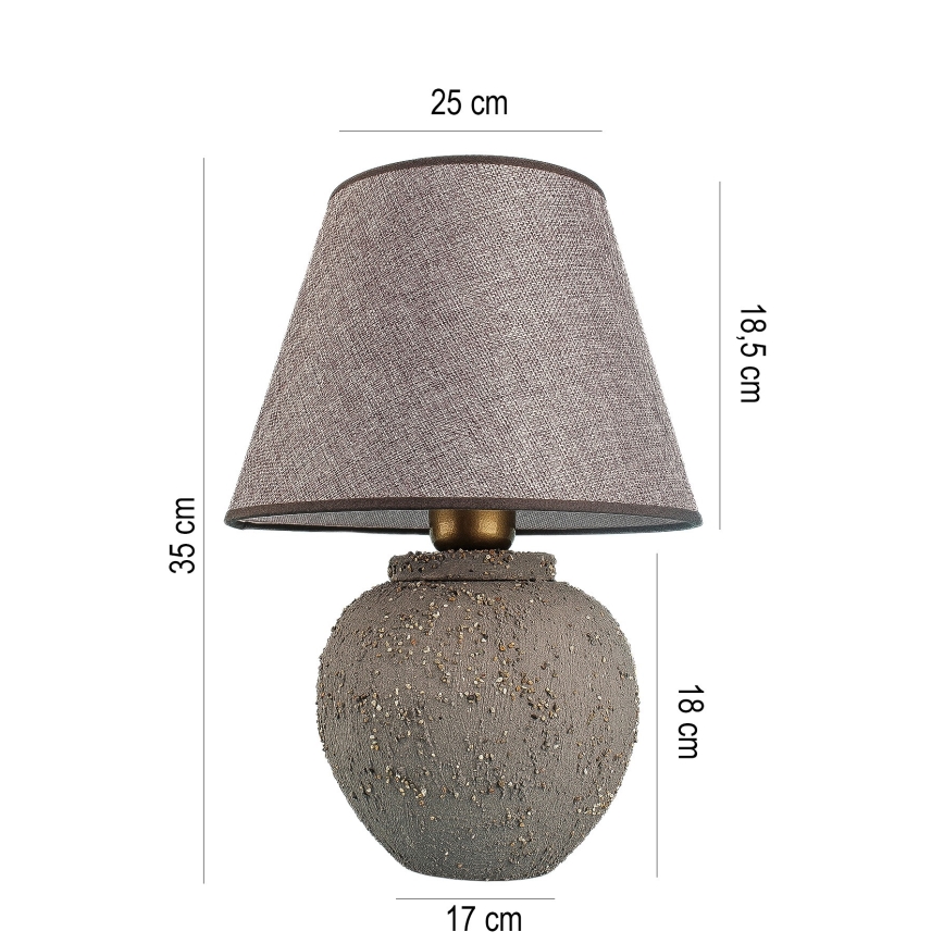 Stolní lampa RAMZES 1xE27/40W/230V hnědá