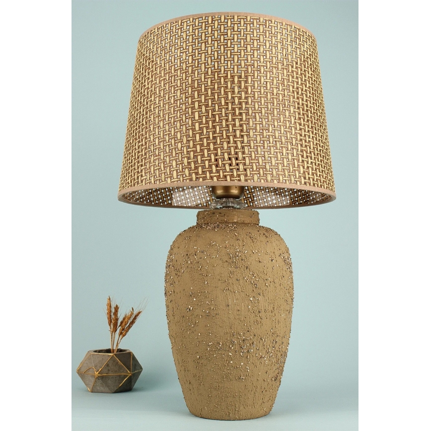 Stolní lampa RAMZES 1xE27/40W/230V hnědá
