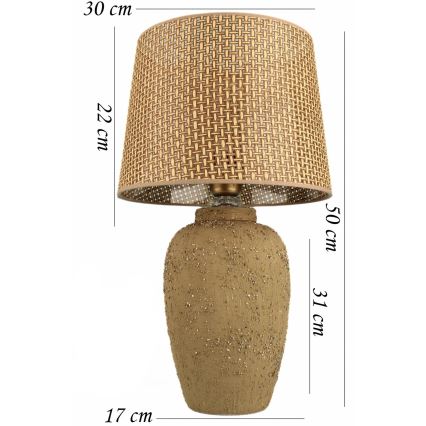 Stolní lampa RAMZES 1xE27/40W/230V hnědá