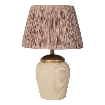 Stolní lampa RAMZES 1xE27/40W/230V krémová/hnědá
